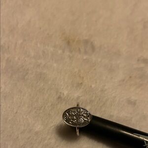 Silver Oval Ring with Engraved Design